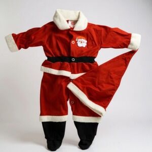 Vintage Playskool‎ Christmas Santa Onsie With Hat Sz XS 0-3 Months 1995